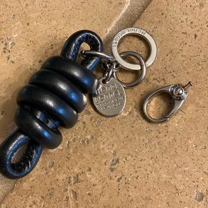 Henri Bendel leather knot keychain